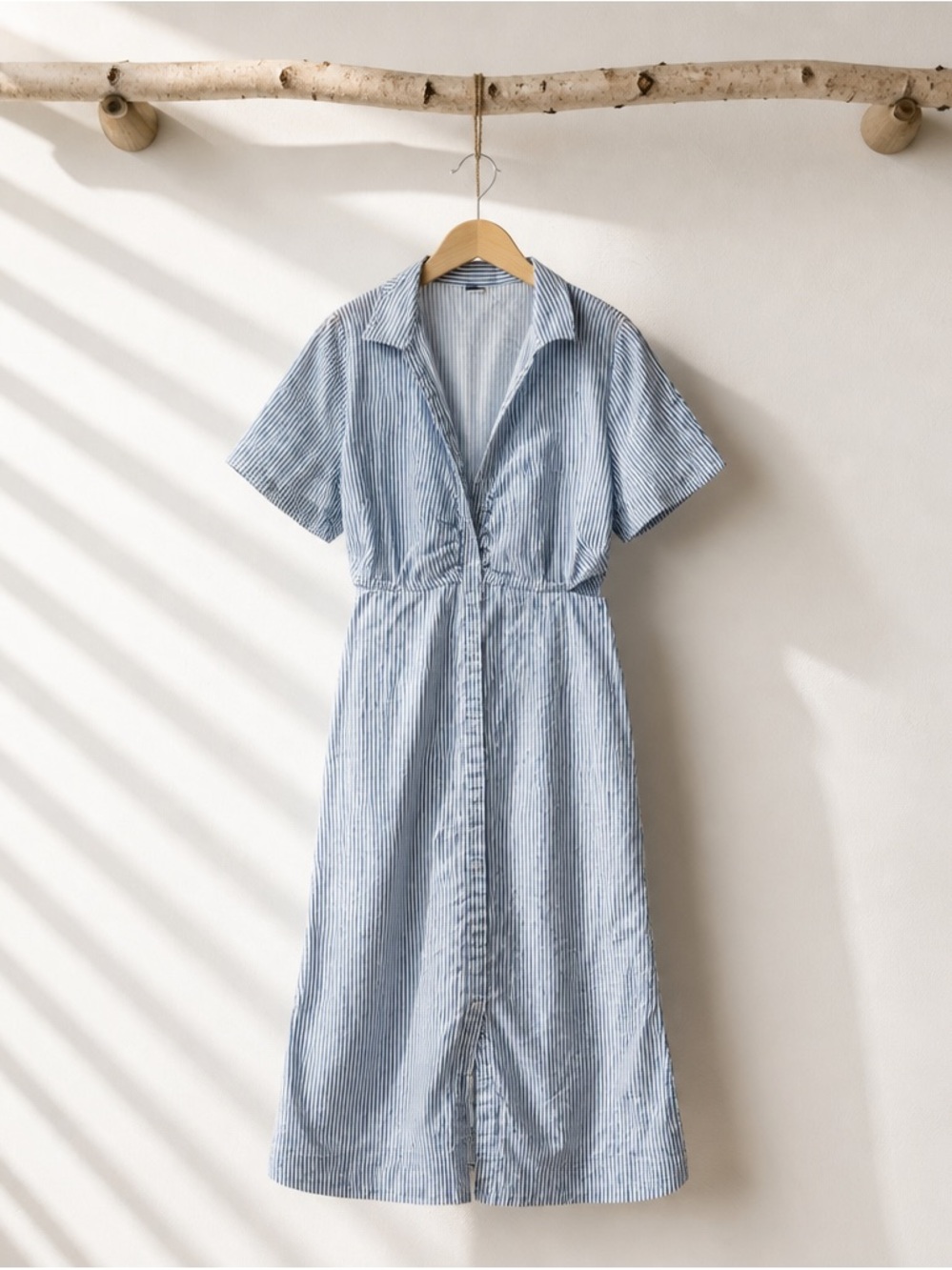 Old Navy Striped Cutout Midi Shirt Dress - Picture 1 of 3